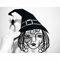 Guest Artist Papercut DIY Design Template - 'Good Witch'