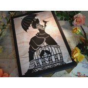 'Elizabeth' Chunky Wrapped Canvas ready to hang papercut print