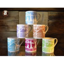 FULL SET 'Starry Night' Fine China Mug & 2 FREE Tea Towels