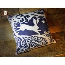 Luxury Faux-Suede Cushion - Starry Night Hare - Blue