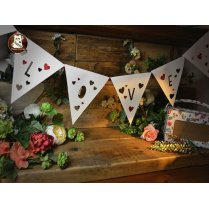 Papercut DIY Design Template - 'Alphabet Heart Bunting'