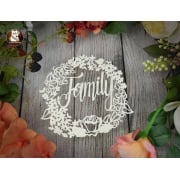 Papercut DIY Design Template - 'Floral Wreath - Family'