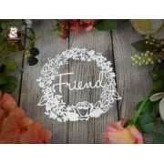Papercut DIY Design Template - 'Floral Wreath - Friend'