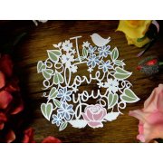 Papercut DIY Design Template - 'I Love You' Wreath