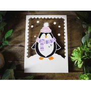 Papercut DIY Template - 'Chilly Penguin' 