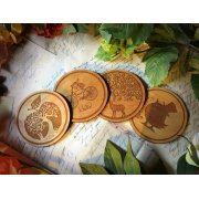 Wooden Etched Boxed Coasters - Various designs